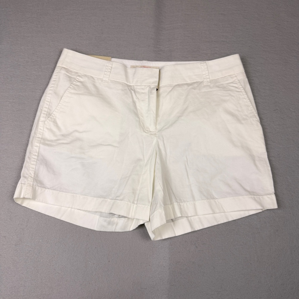 NWT J. Crew Broken-In White Women's Cotton Chino Shorts Sz 4